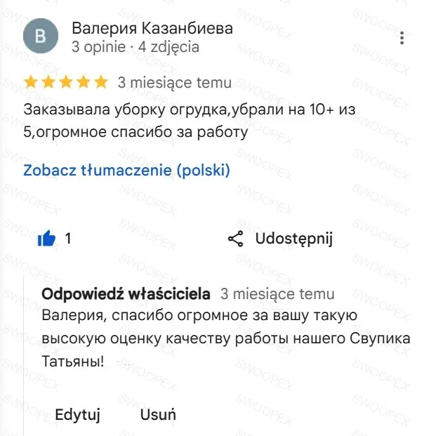 Opinia klienta