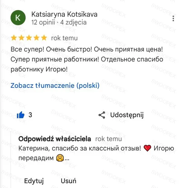 Opinia klienta